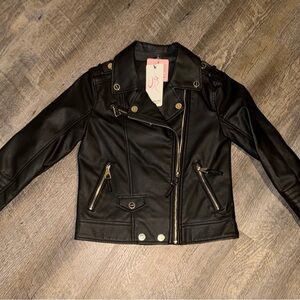 NWT Urban Republic Girls Black Moto Jacket Size M (10/12)